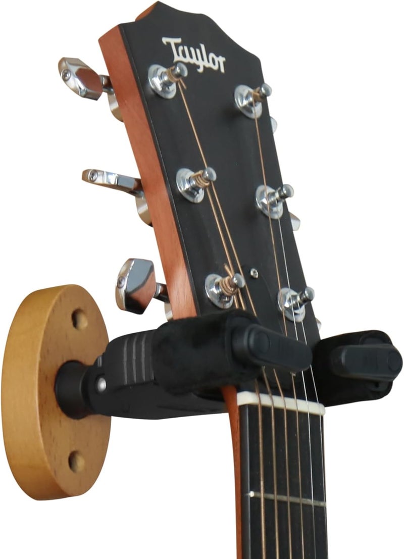 AUPHY Guitar Wall Mount Auto Lock,Guitar Wall Holder with Nitro-Safe Velvet,Universal Compatibility for All Headstocks and Neck Widths Supports Acoustic, Electric, and Bass Guitars - Image 1